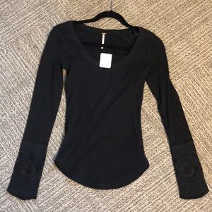 Black long sleeve Free People knit
